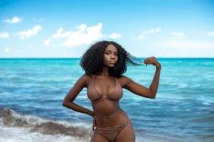 Sensual Black Female At The Beach