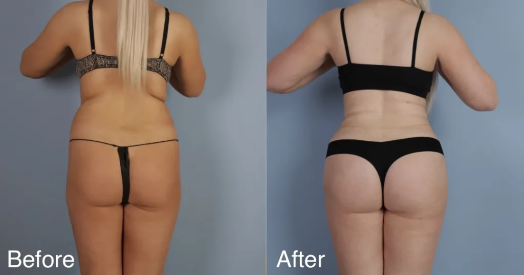 patient before and after brazilian butt lift