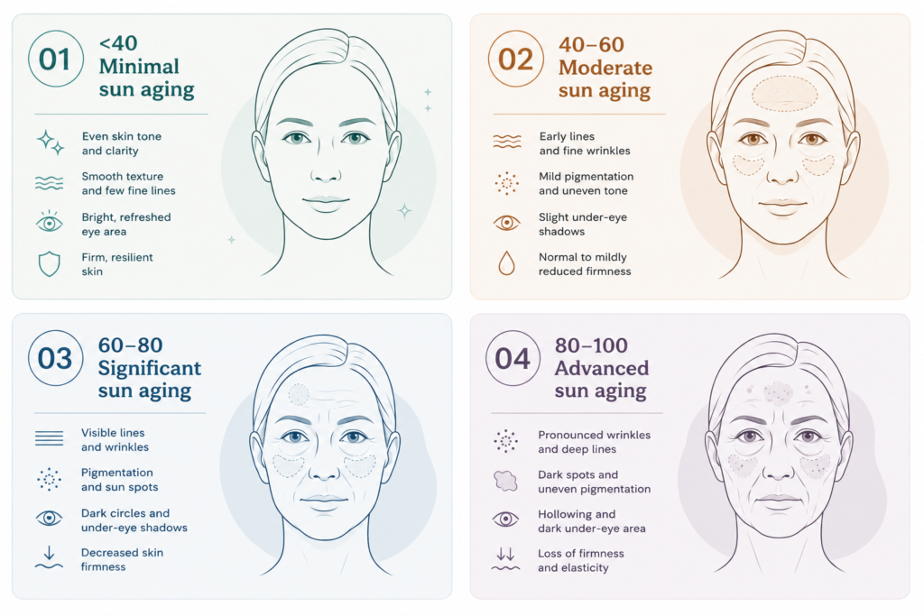Learn how much the sun has aged your skin with our sun aging calculator Sun Aging Calculator: How Much Has The Sun Aged Your Skin?